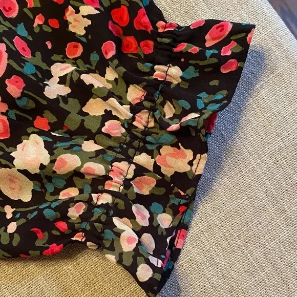 Talbots Black and Red Floral Blouse - Picture 3 of 4